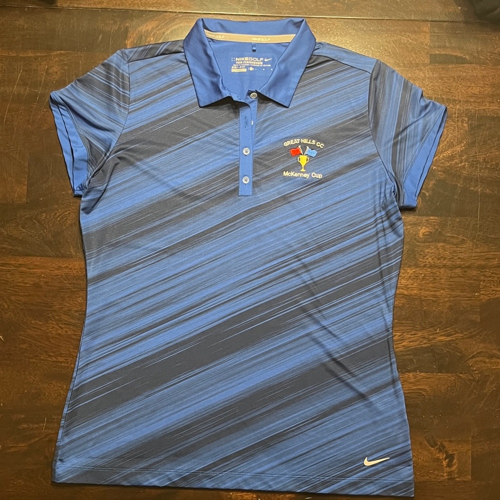 Nike Dri-Fit Golf Polo with Diagonal Stripe & Embroidered Great Hills CC logo